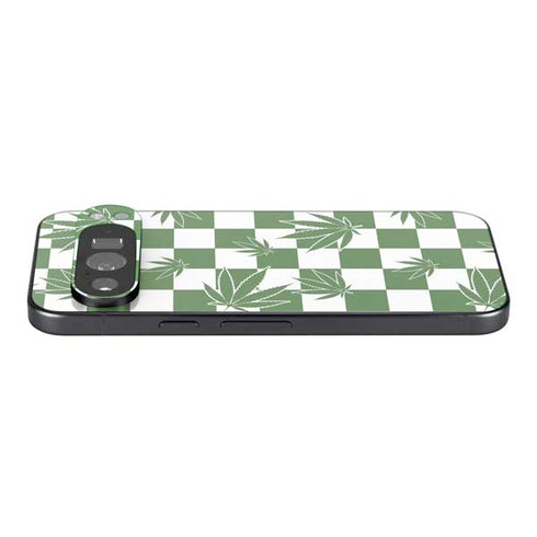 Marijuana Green Checkered Pixel 9 Pro XL Skin